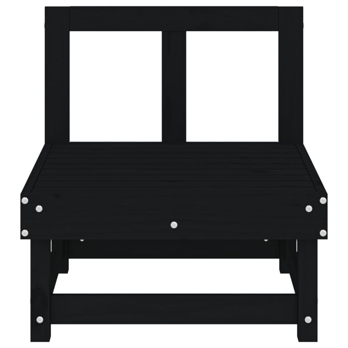 Schwarzer Holzstuhl mit hohem Rücken und Lattenrost. Einfaches Design.