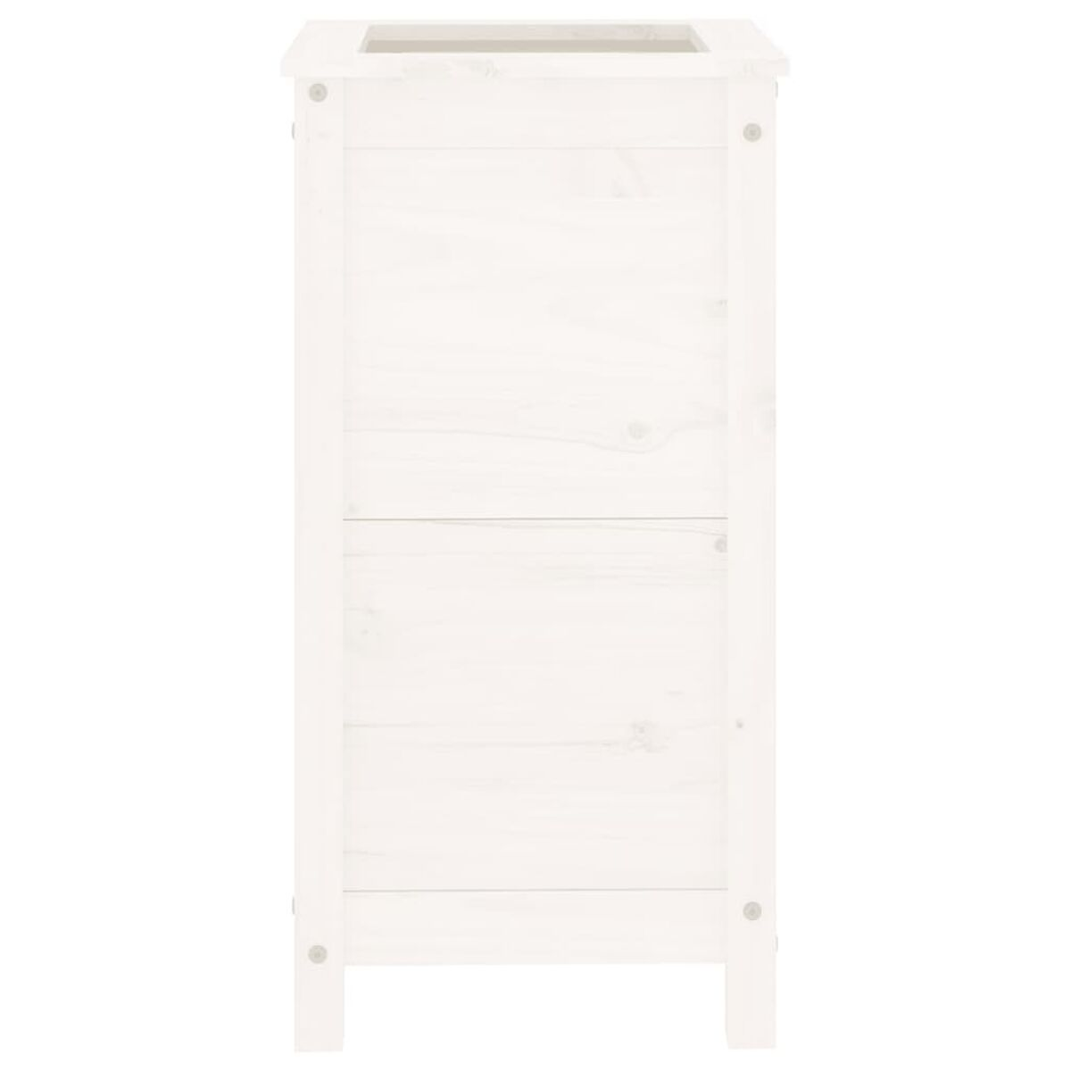 Ein weißer Holzschrank.