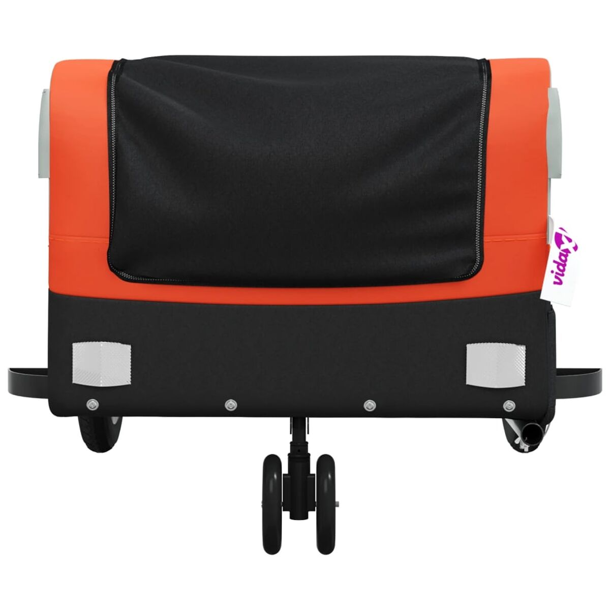 Tieranhänger in Orange, Schwarz und Grau, vor weißem Hintergrund.