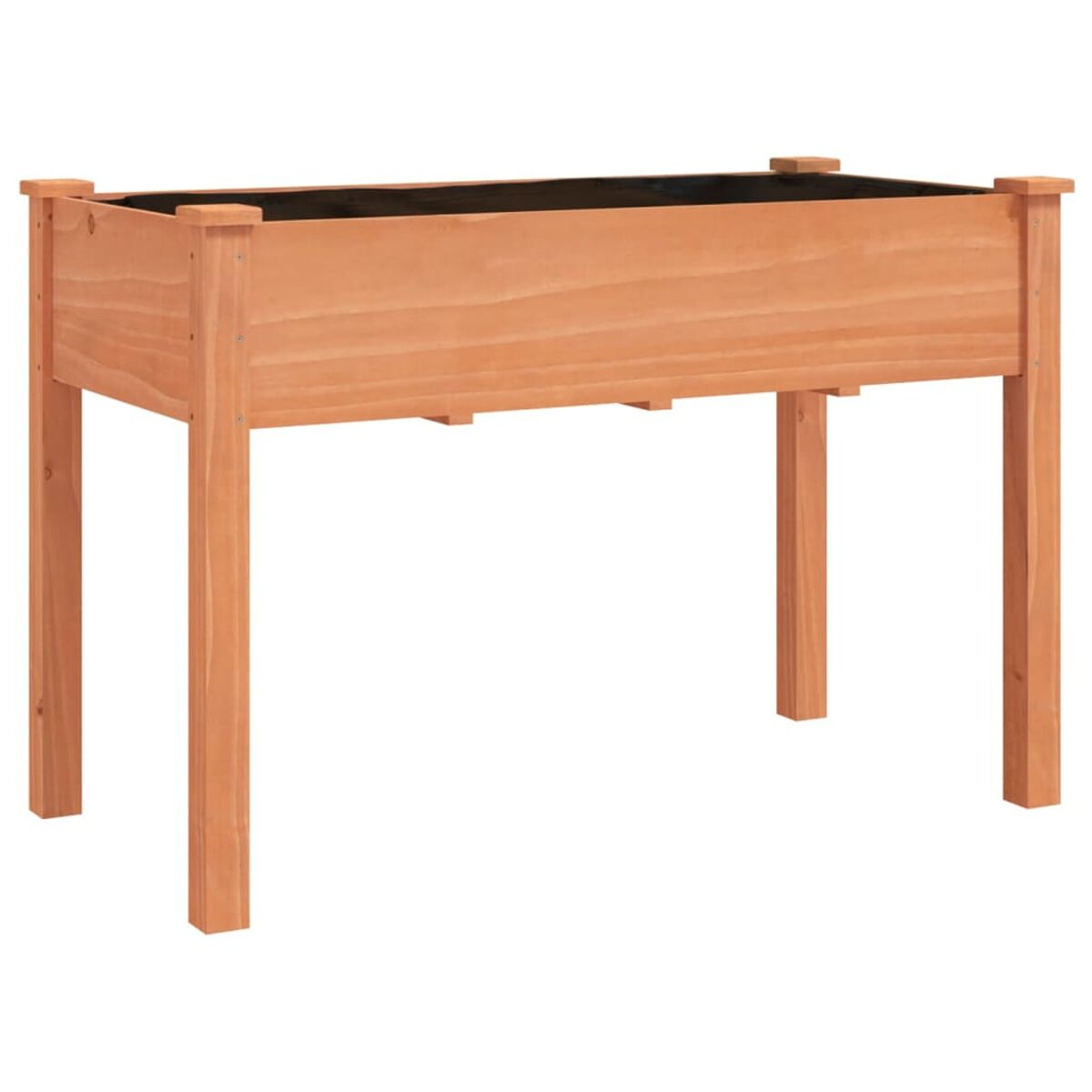 Holz-Pflanzkasten auf Beinen. Einfaches Design, für den Garten, Holzfarbe.
