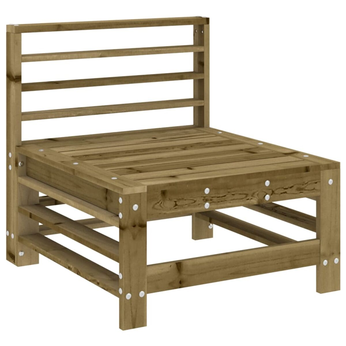 Holzstuhl mit Lattenrücken und hellbraunem Finish.