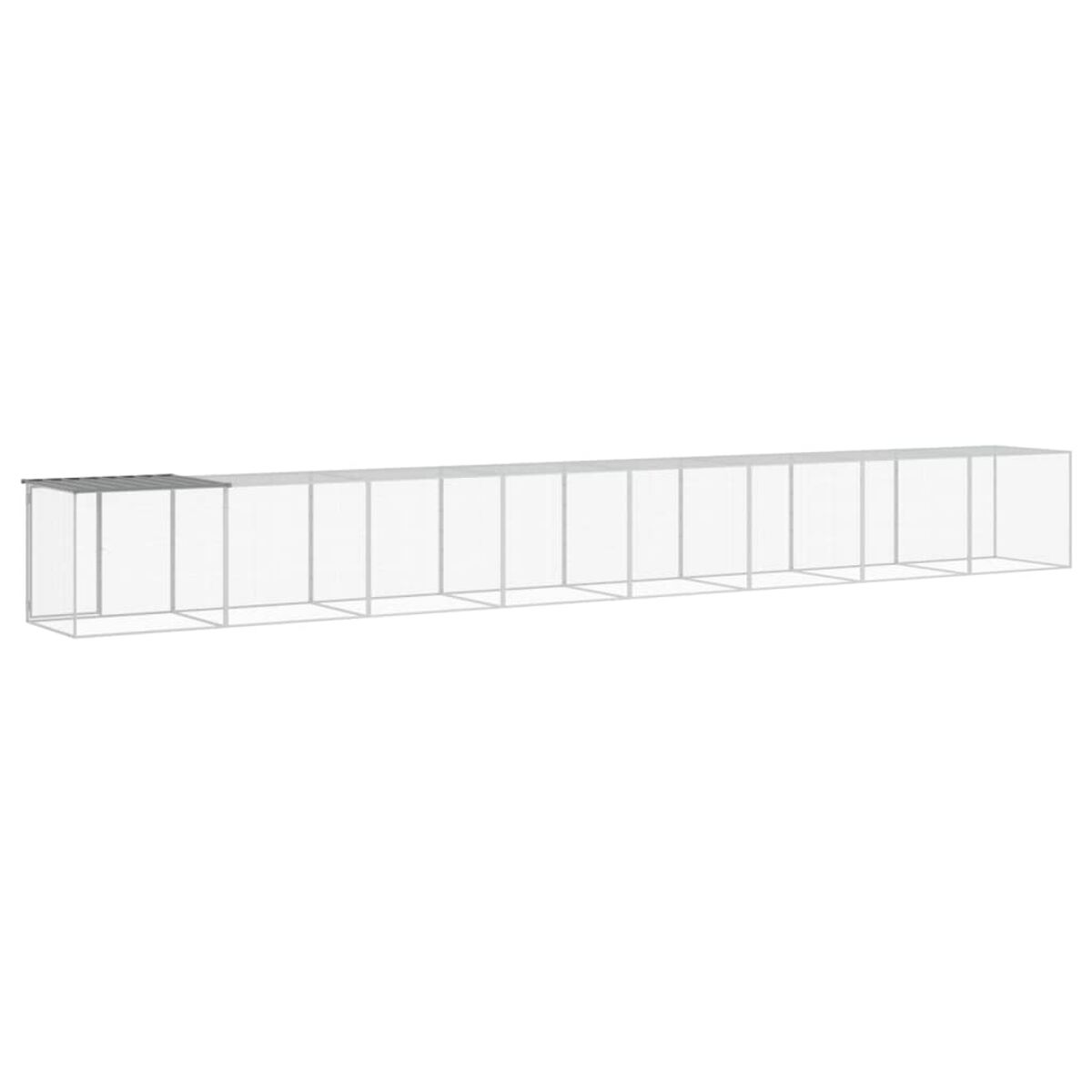 Langes, rechteckiges Regal aus Silber und Glas. Einfaches Design, transparente Regale und Rahmen.