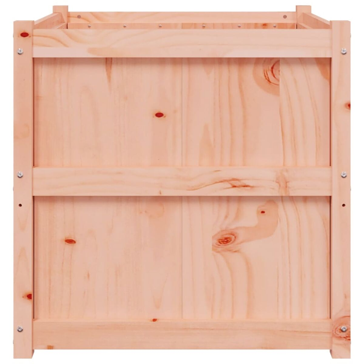 Eine Holzkiste. Die Kiste ist rechteckig und hat eine hellbraune Farbe. Sie ist einfach gestaltet.