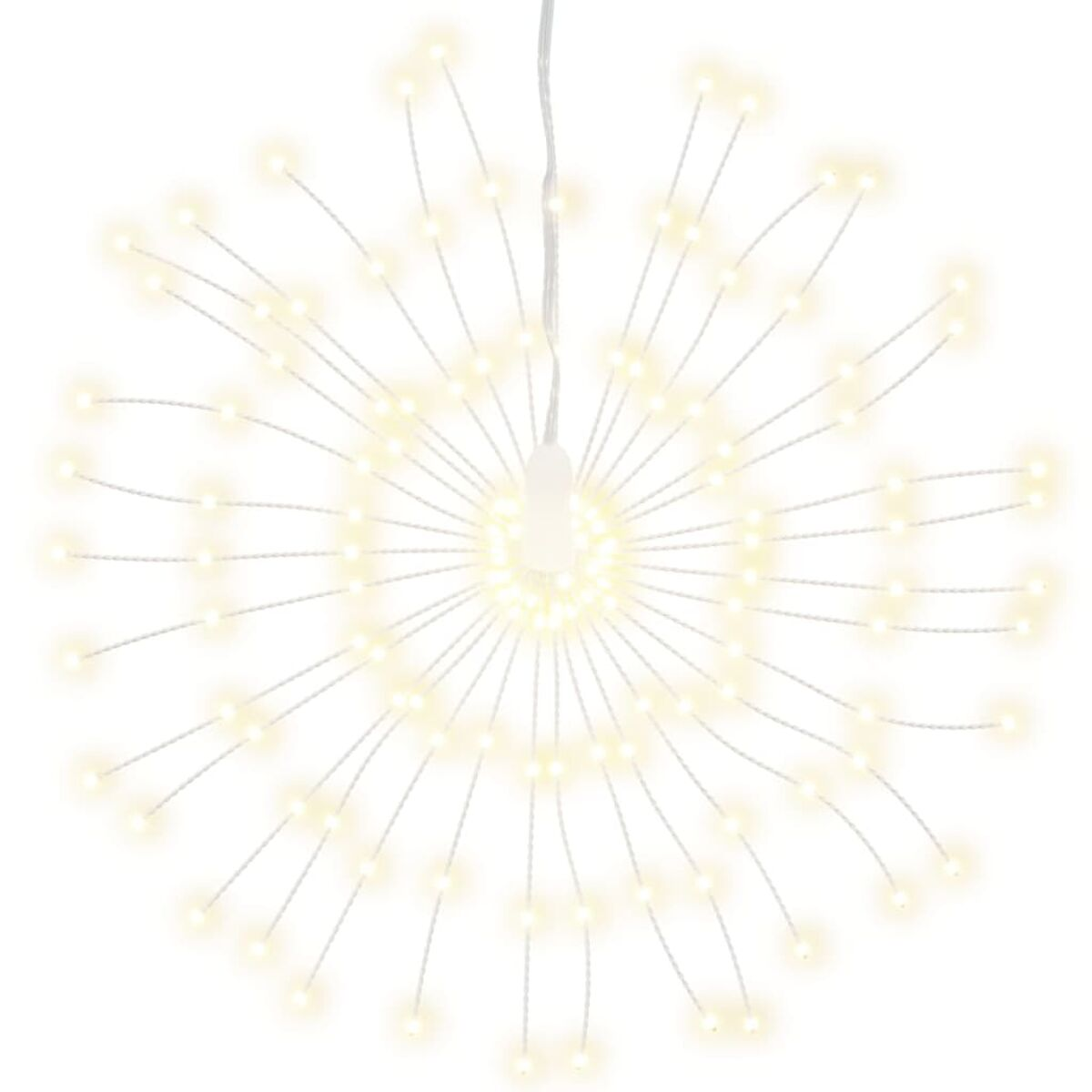 Sternförmige Leuchte mit zahlreichen kleinen Lichtern, die Licht aussenden.