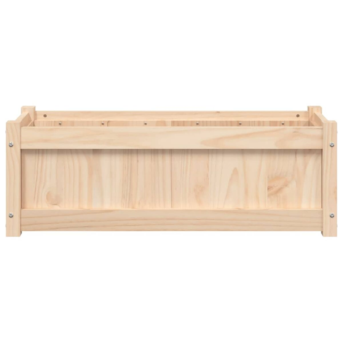 Leere Holz-Pflanzkasten. Natürliche Holzfarbe. Einfaches Design.