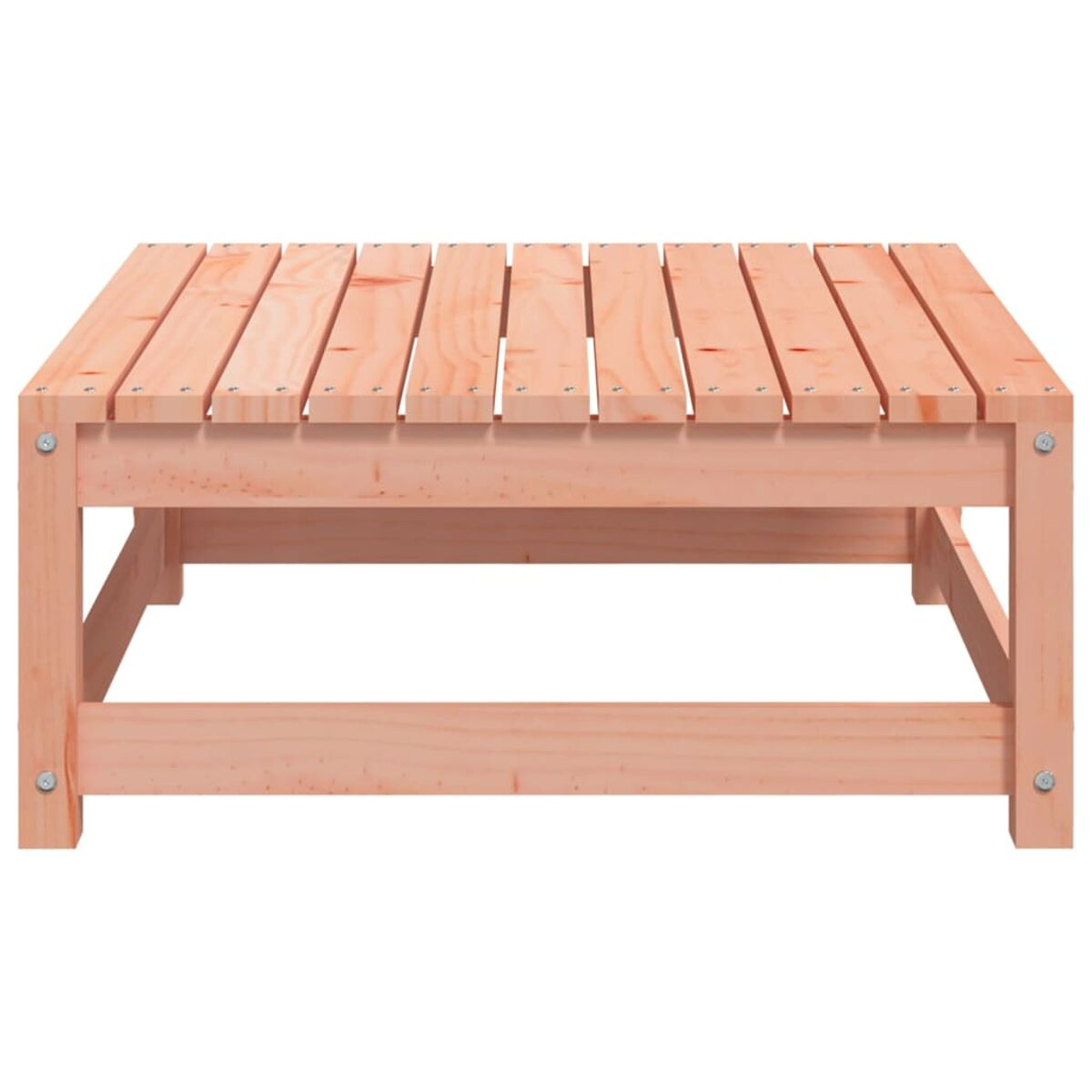 Holztisch mit Holzlatten. Hellbraune Farbe.
