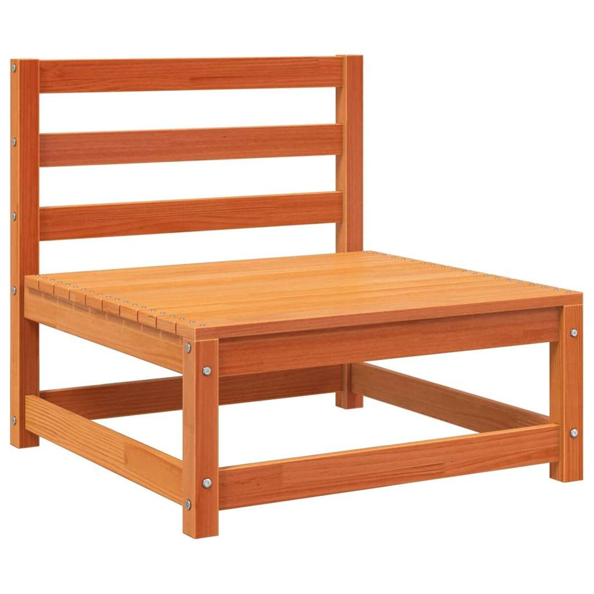 Holz-Outdoor-Stuhl mit schlichtem Design, geeignet für Terrasse oder Garten.