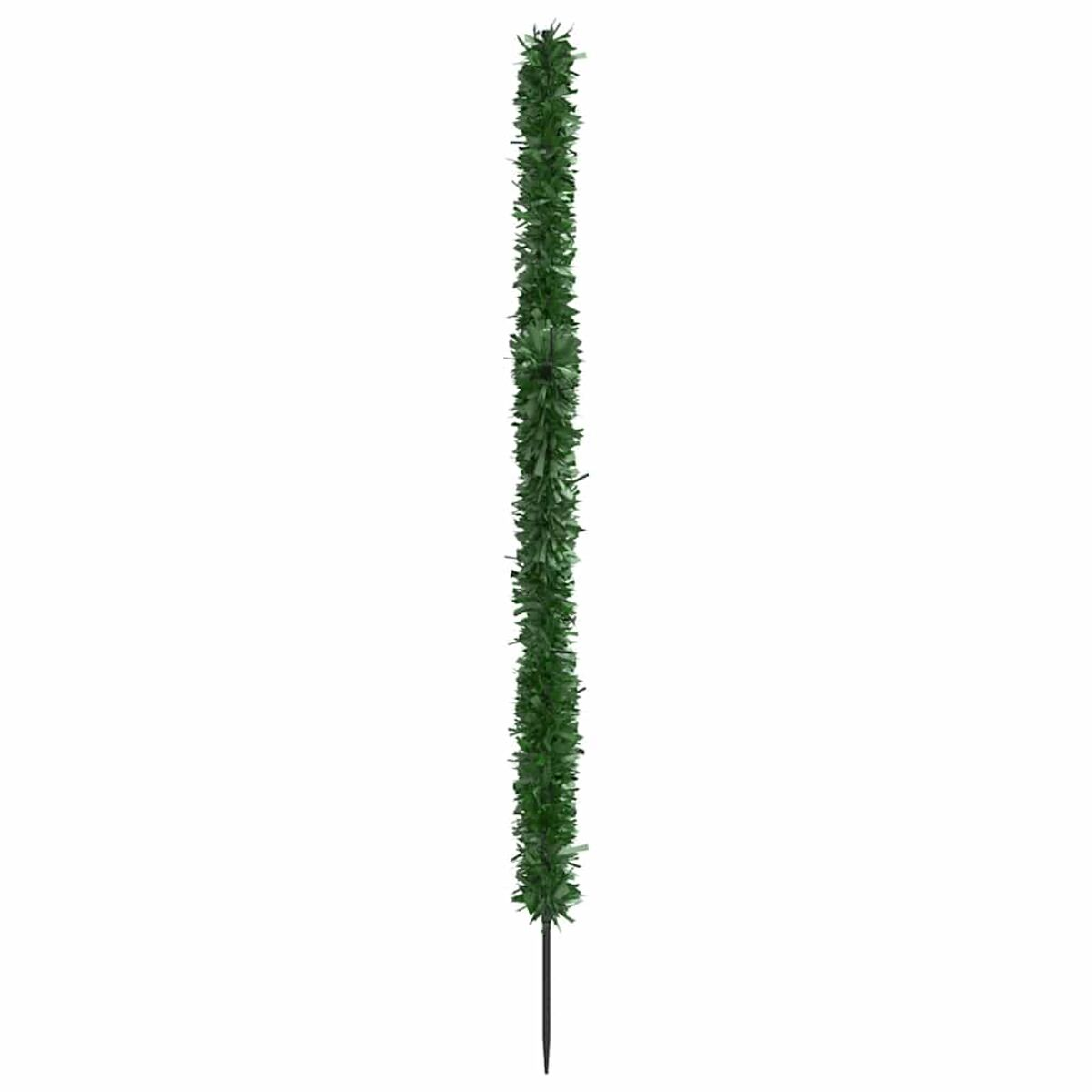 Ein hoher, grüner, künstlicher Pflanzenstiel mit schwarzer Pfahlbasis.