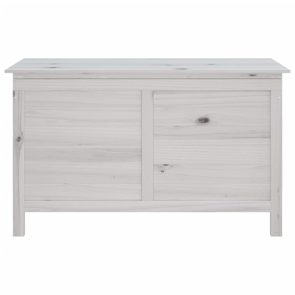 Weiß lackierter Holzschrank mit zwei Türen, helle Farbe, weißer Hintergrund.