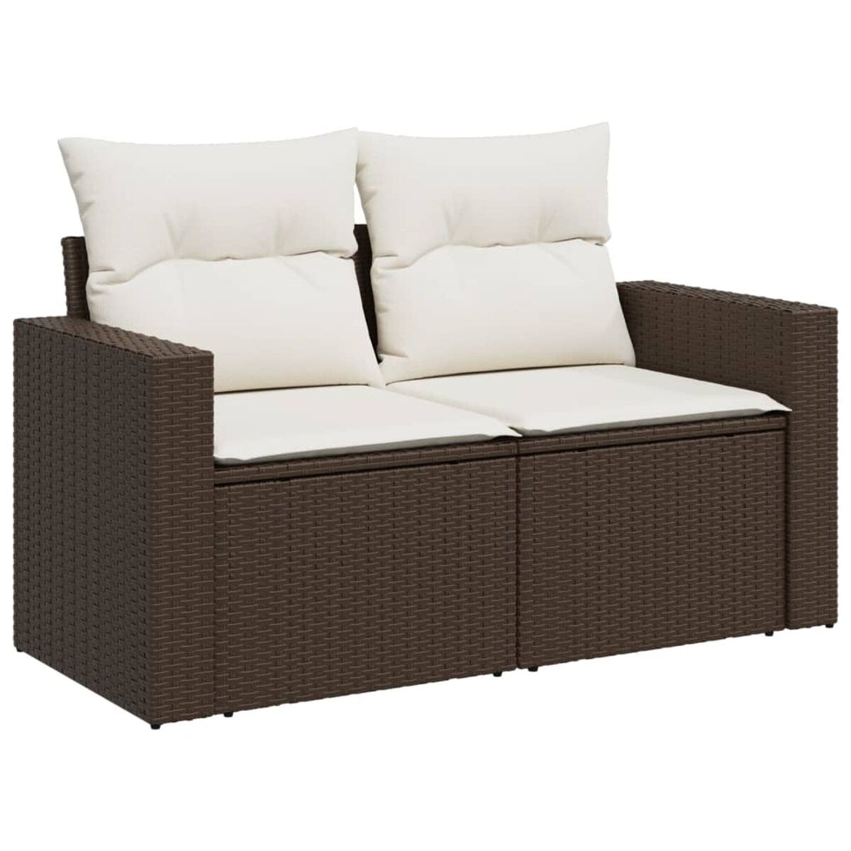 Tavolino in rattan con piano in vetro. Forma rettangolare, colore rattan chiaro.