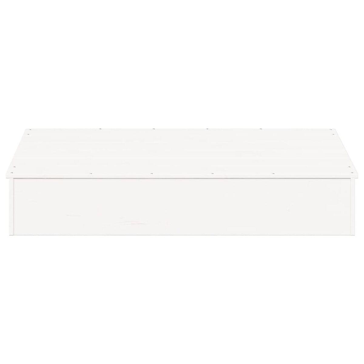 Contenitore bianco rettangolare per esterni, parte superiore inclinata.