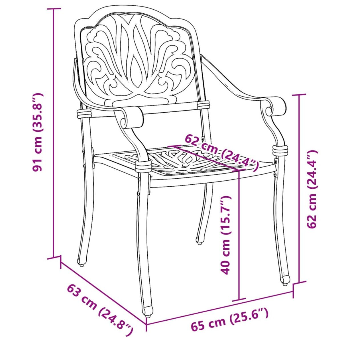 Detaillierte Strichzeichnung eines verzierten Stuhls. Dekoratives Design, eleganter Stil.