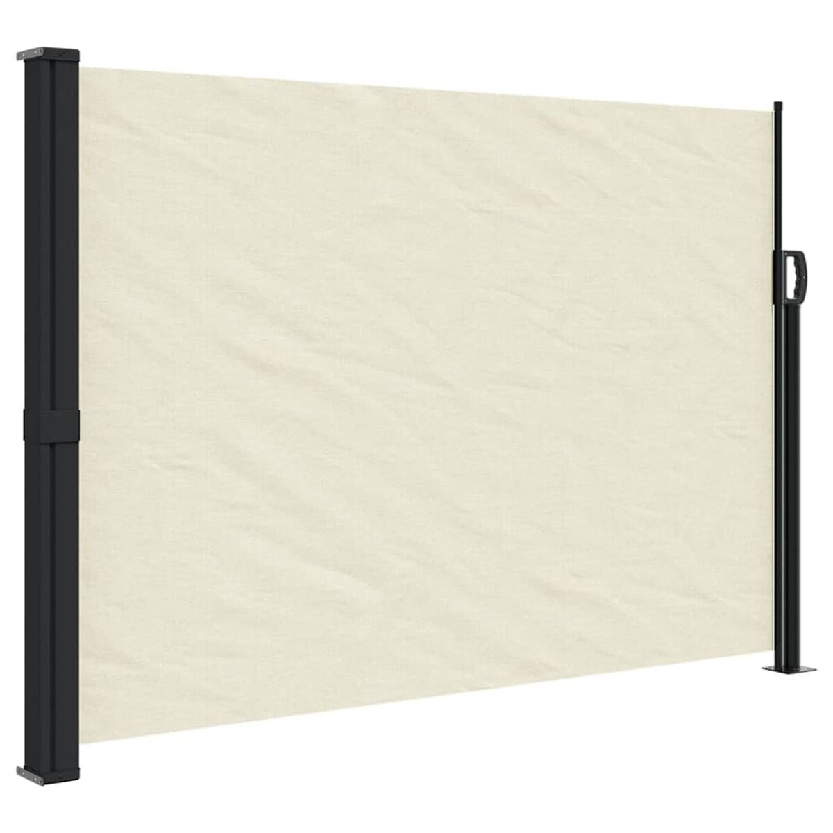 Cremefarbener Outdoor-Bildschirm mit schwarzem Rahmen. Rechte Seite ist der Bildschirm.