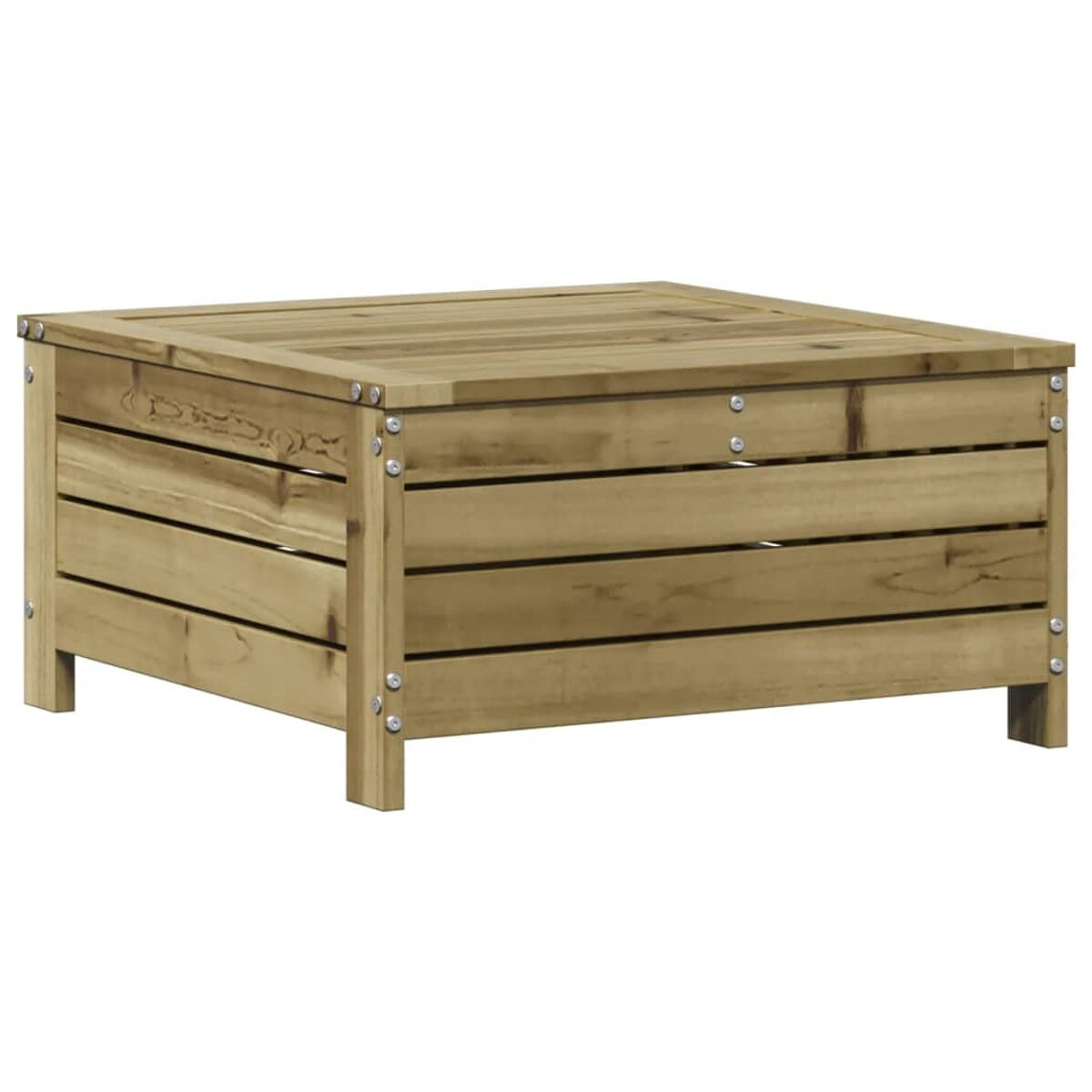 Quadratischer Couchtisch aus Holz mit geschlossenem Deckel. Holz hell.