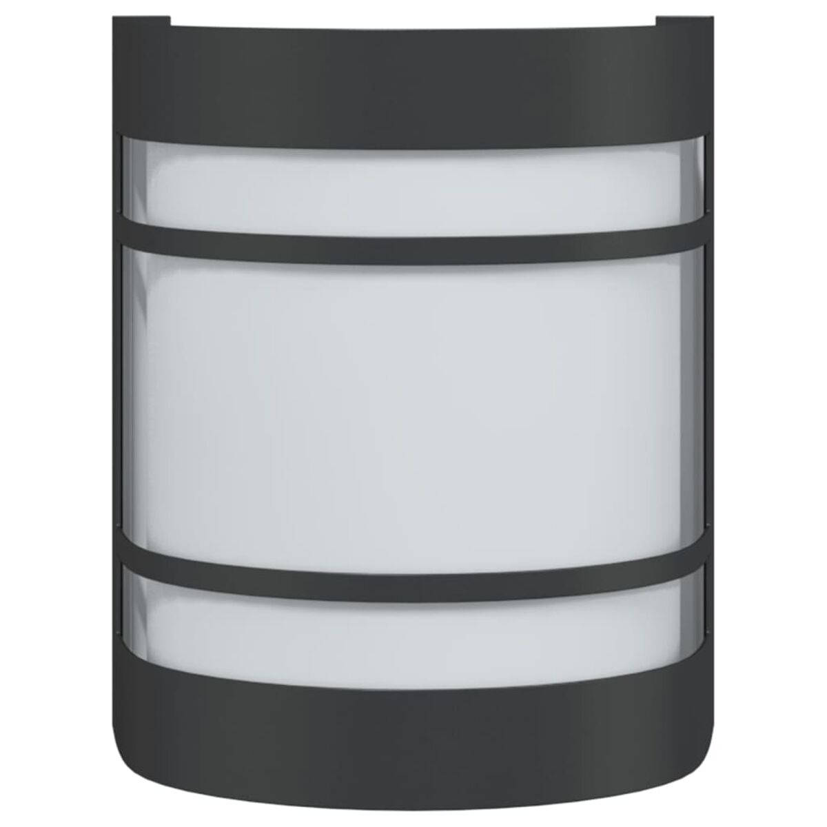 Schwarze Außenwandleuchte mit rechteckigem Design.