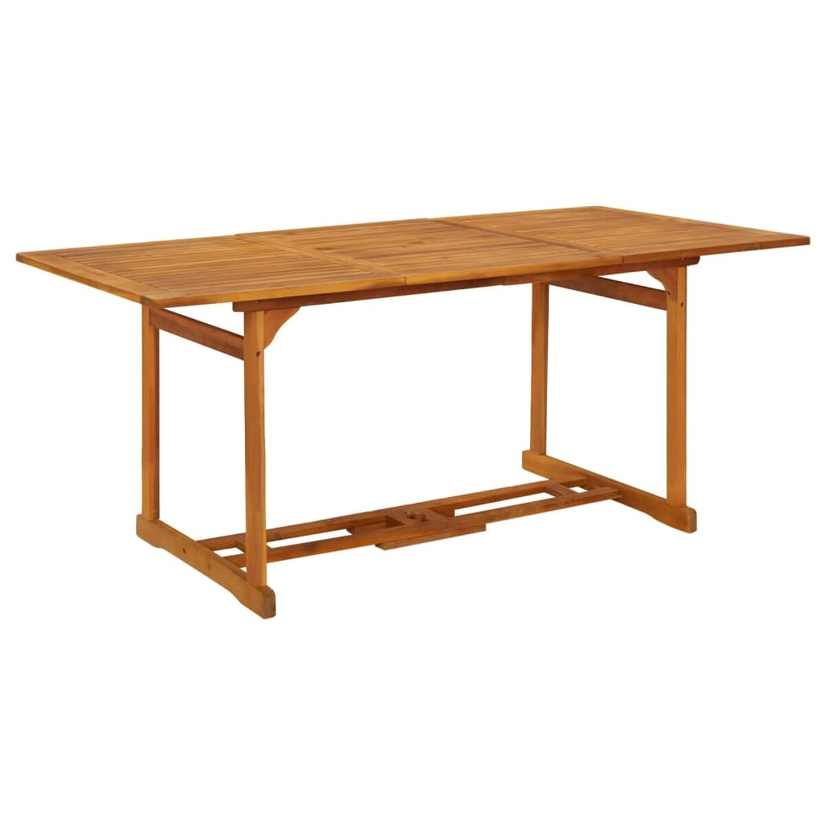 Tavolo allungabile in legno, colore marrone, con venatura visibile. Sfondo bianco.