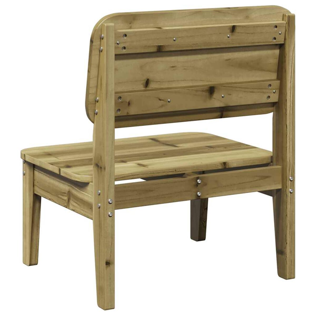 Sedia in legno con doghe sullo schienale. La sedia è in legno chiaro.
