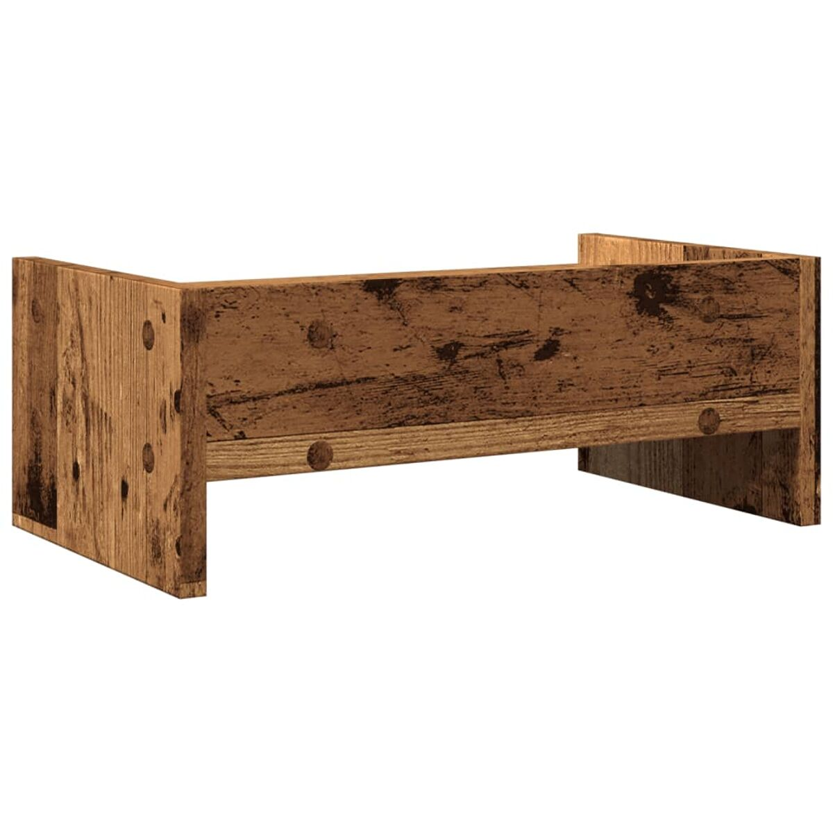 Regal aus Holz, braune Farbe, einfaches Design, Vorderansicht.