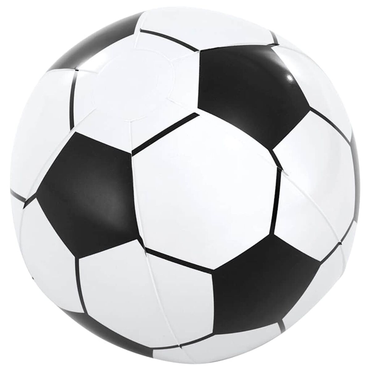 Pallone da calcio bianco e nero. Ha forme pentagonali ed esagonali.