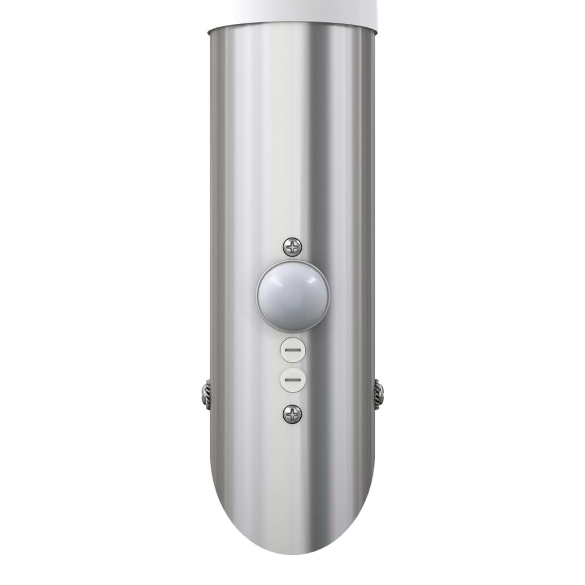 Zylindrische Edelstahlstange mit Sensor und Knöpfen.