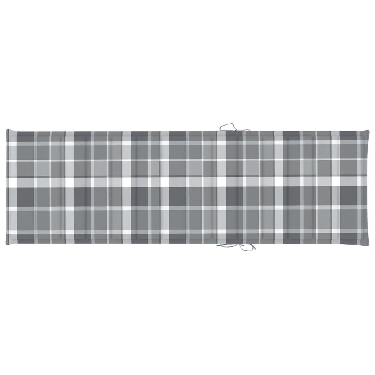 Grau-weiß kariertes Outdoor-Kissen.