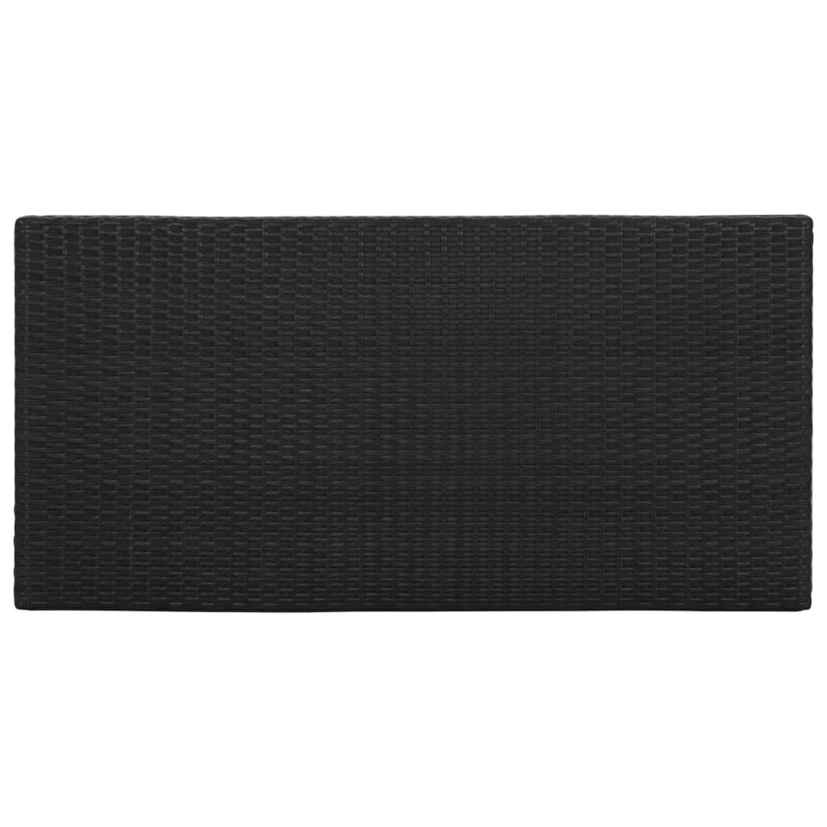 Schwarze Korbtischplatte. Rechteckige Form.