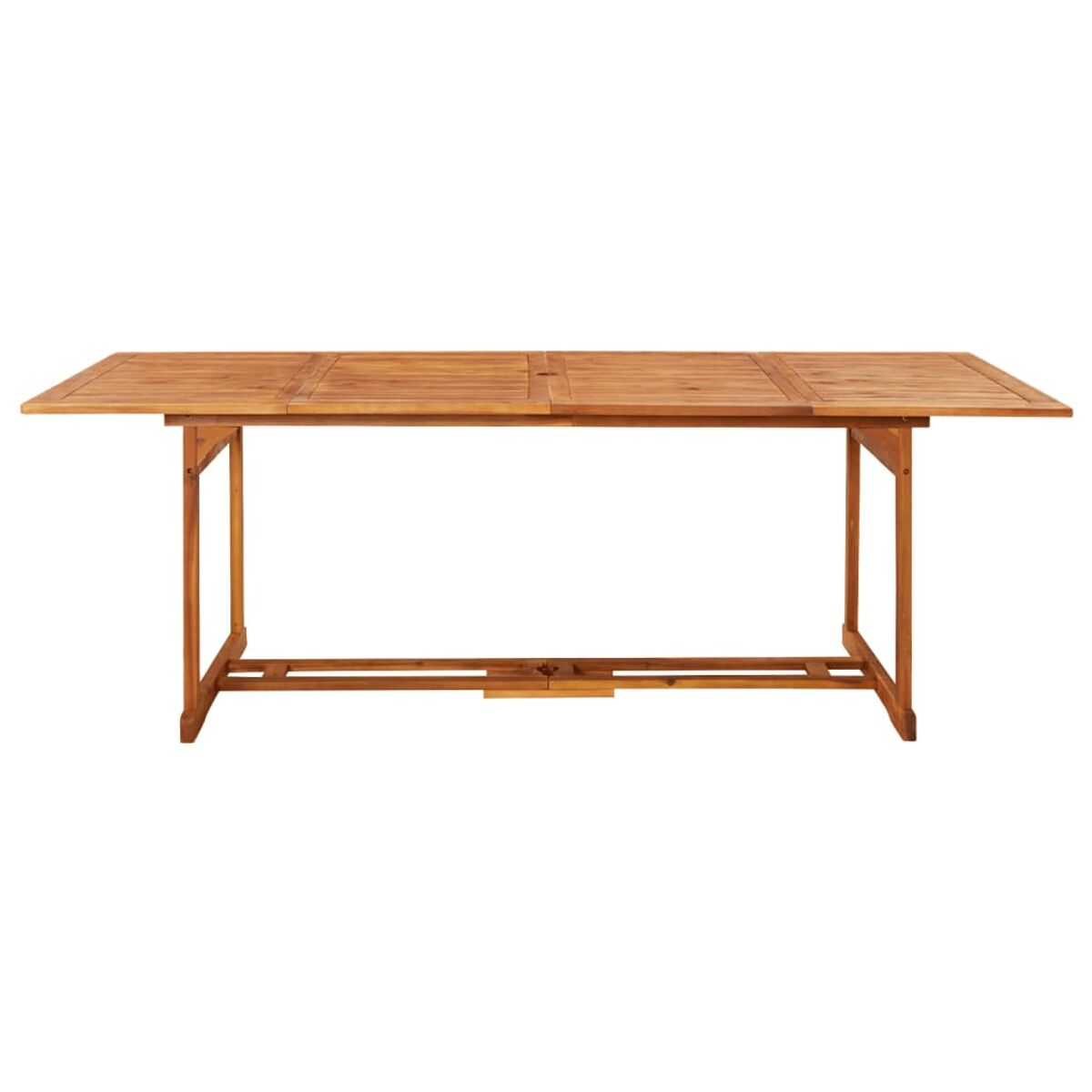 Holztisch. Ausziehbares Design. Weißer Hintergrund.