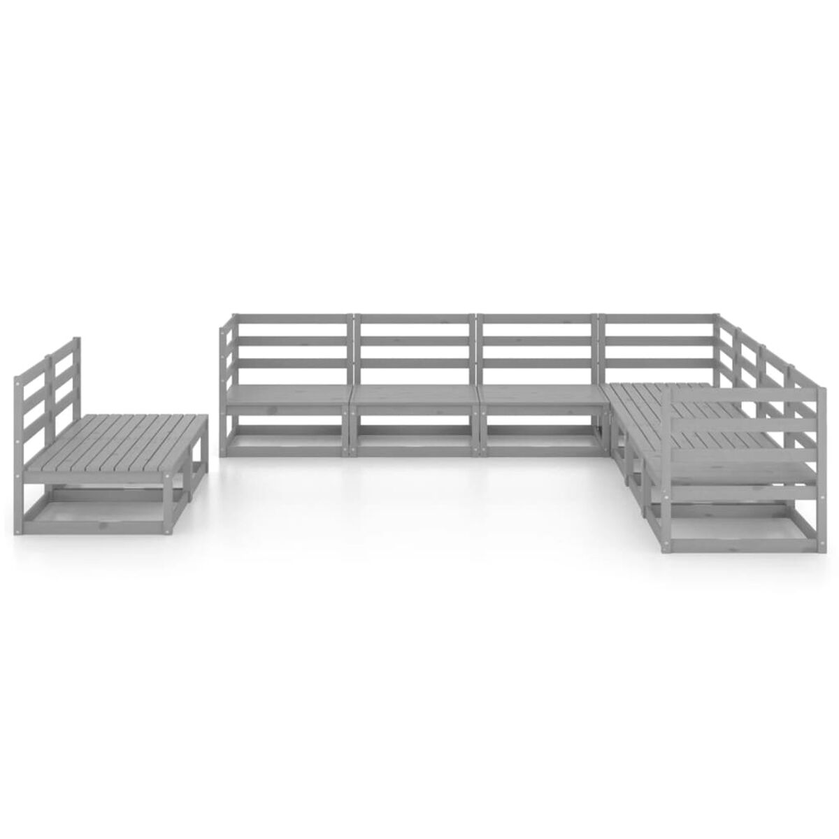 Graues modulares Outdoor-Sofaset. Weißer Hintergrund.