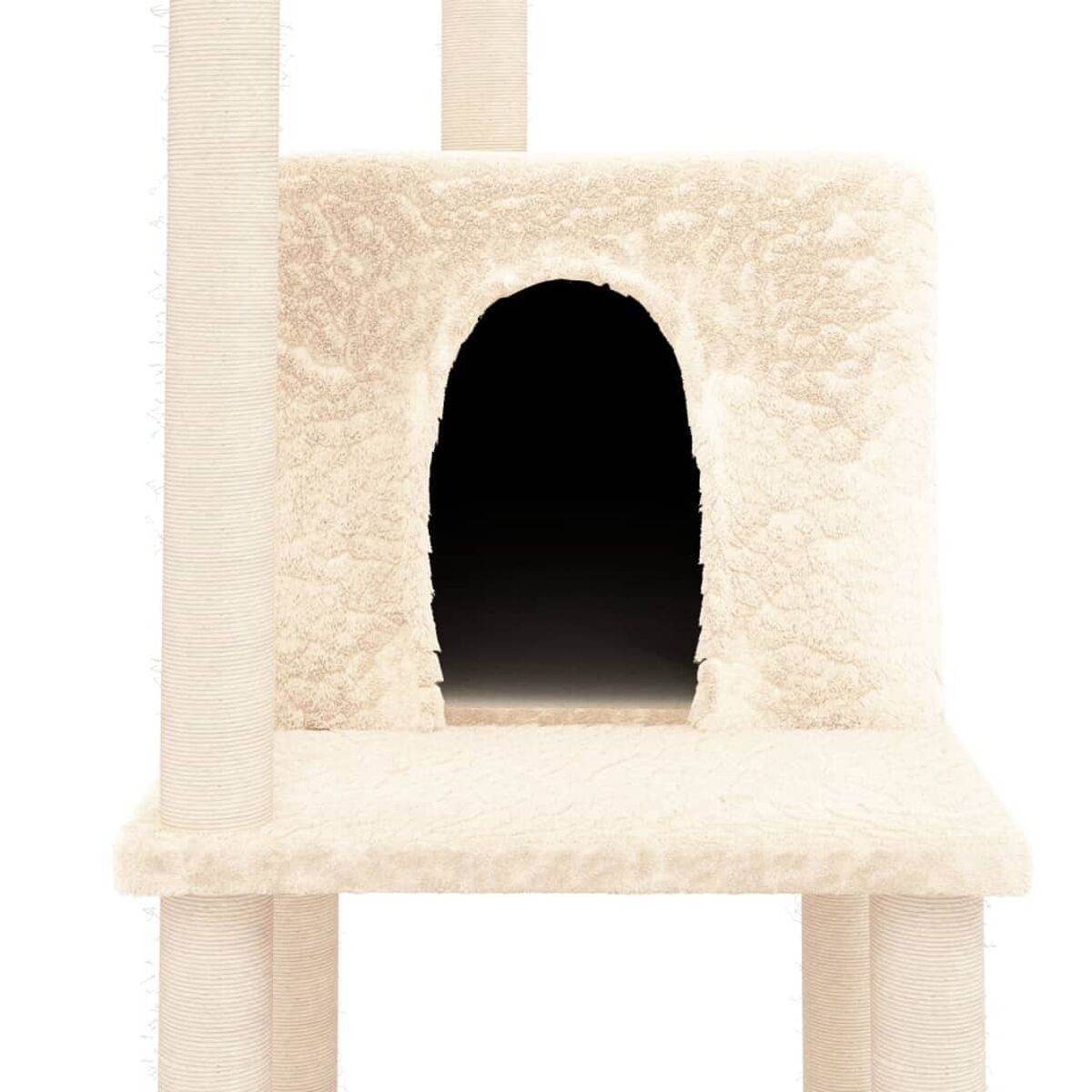 Nahaufnahme eines Katzenhaus auf weißem Hintergrund.