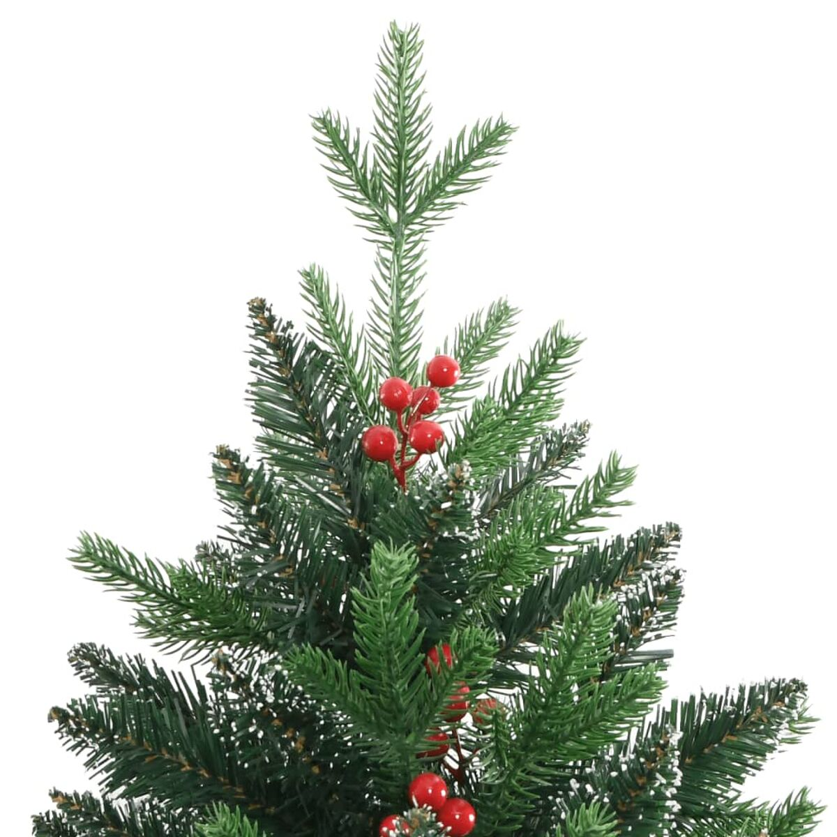 Grüner Weihnachtsbaum mit roten Beeren.