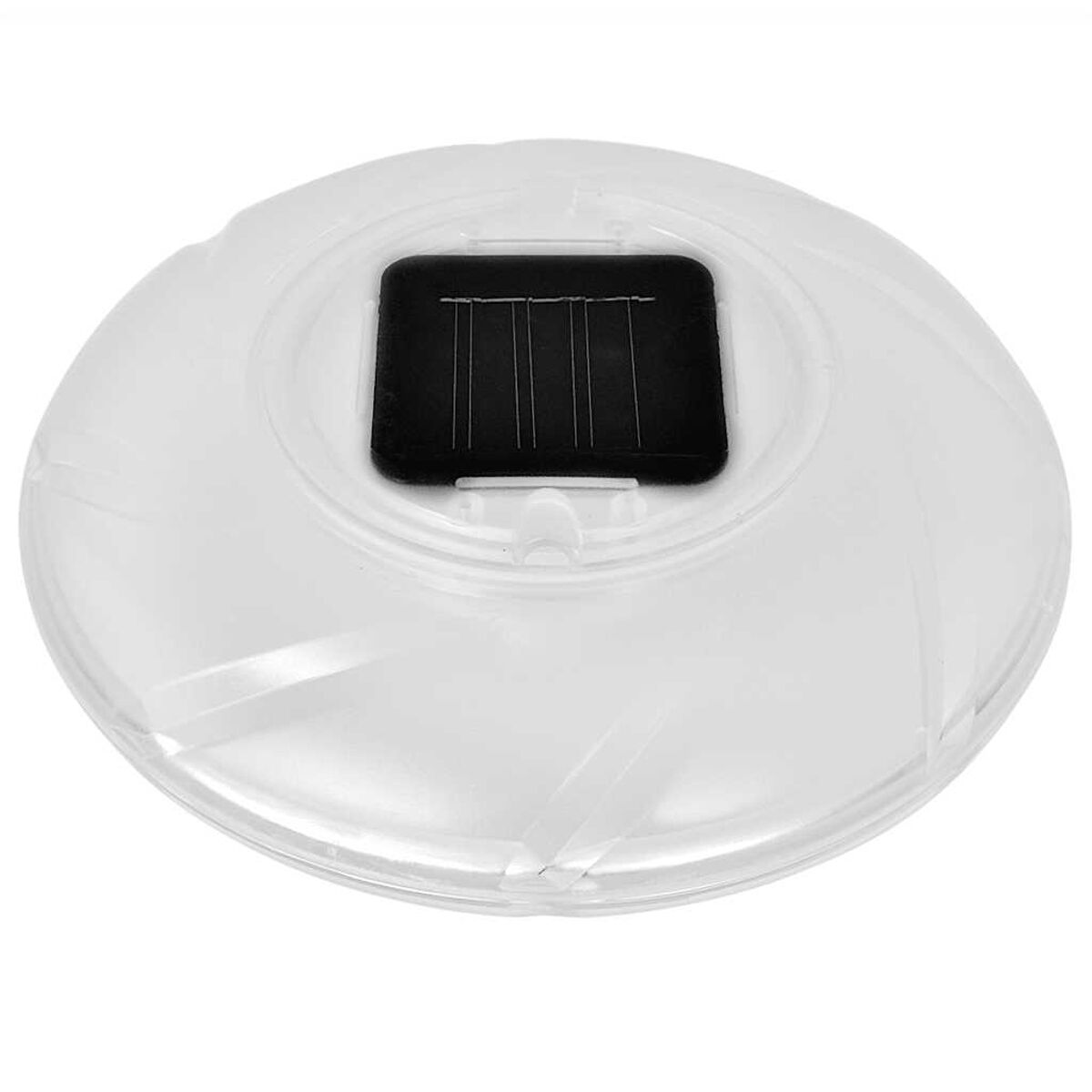 Weißes Kunststoff-Solarlicht mit schwarzem Solarpanel.