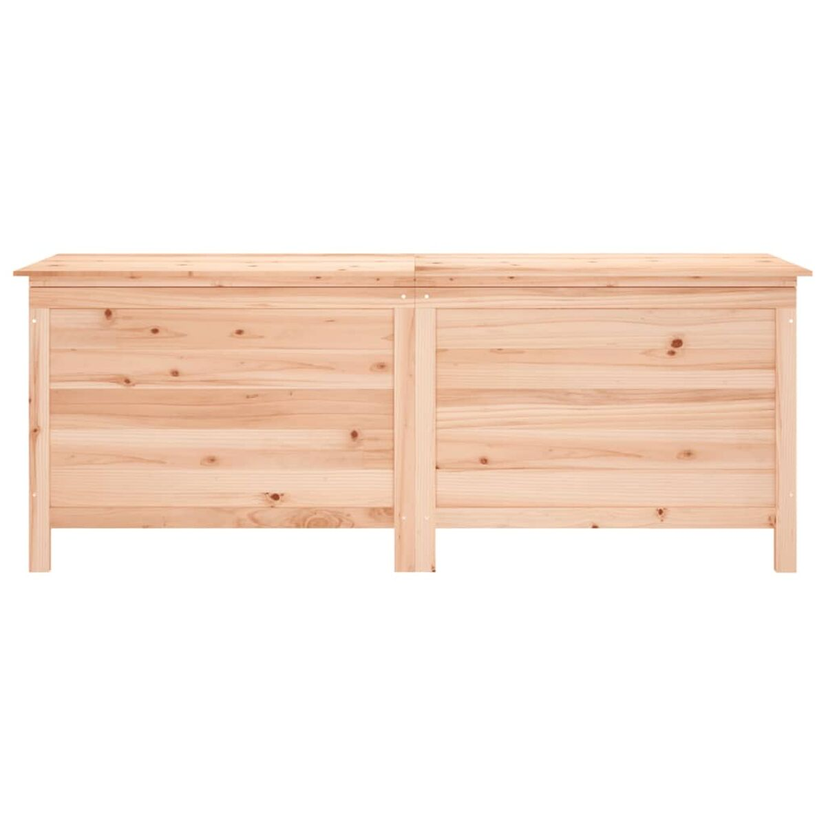 Zwei Holz-Aufbewahrungsschränke mit geschlossenen Türen auf weißem Hintergrund.