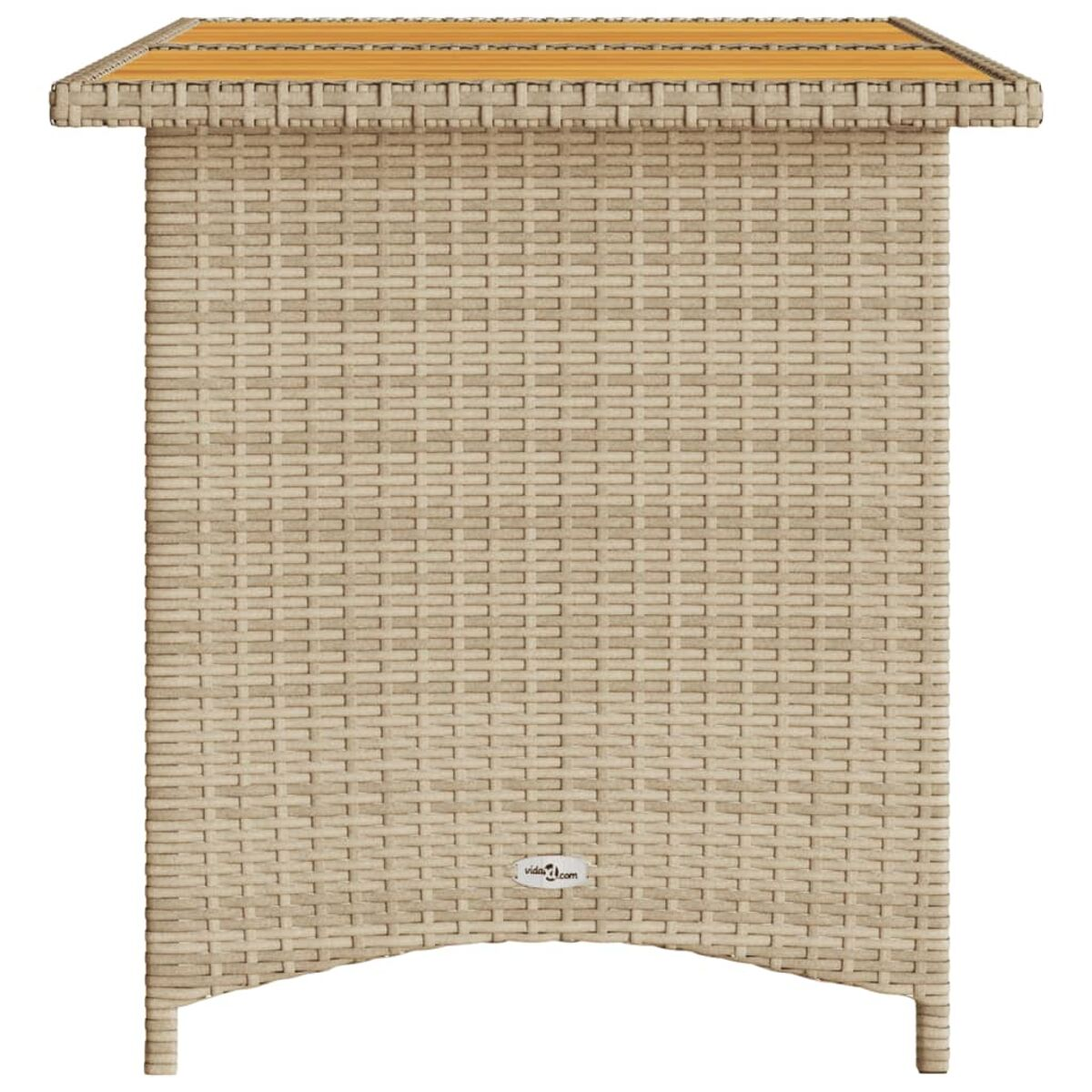Beige Wandpaneel aus Korbgeflecht mit Holzaufsatz auf weißem Hintergrund.