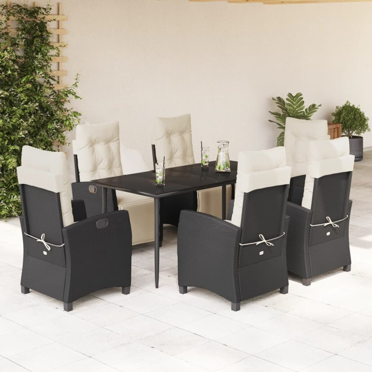 VIDAXL 3212950 Gartentisch- und Stuhlset, Schwarz | MediaMarkt