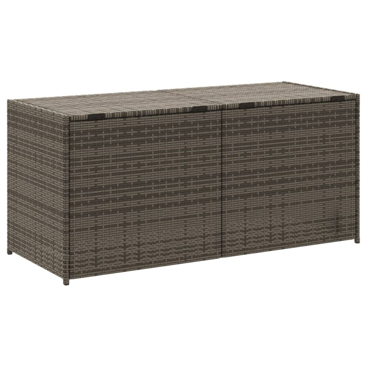 Outdoor-Stauschrank mit zwei Türen, braun, im Korbstil, für den Außenbereich geeignet.