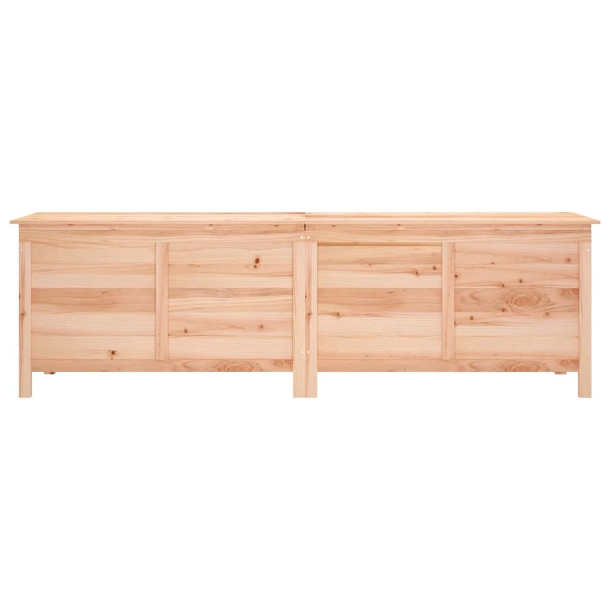 Holzschrank mit vier Türen. Helle Holzfarbe. Horizontale Ansicht mit weißem Hintergrund.