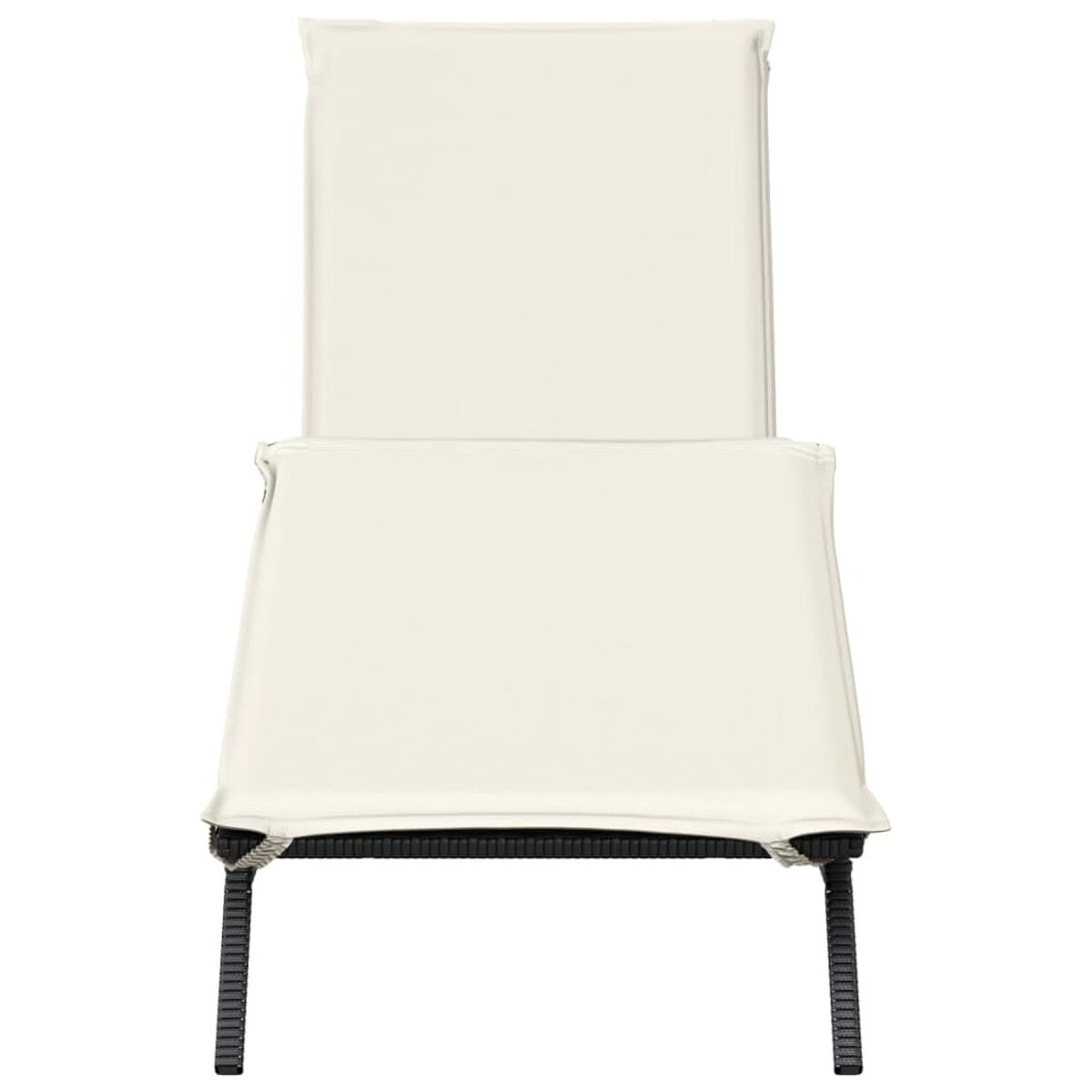 Sedia con rivestimento bianco, gambe nere, su sfondo bianco. Schienale e seduta coperti, design minimalista.