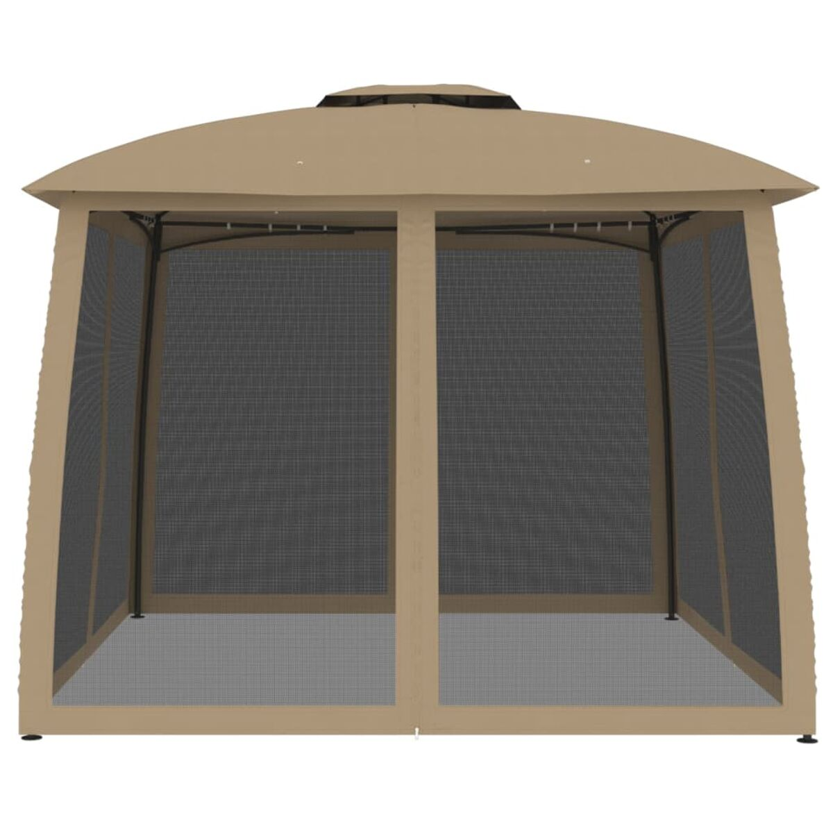 Gazebo color cachi con lati a rete.