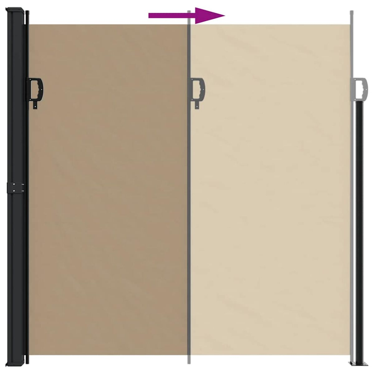 Schermo beige con cornice nera. Freccia indica lo scorrimento verso destra.