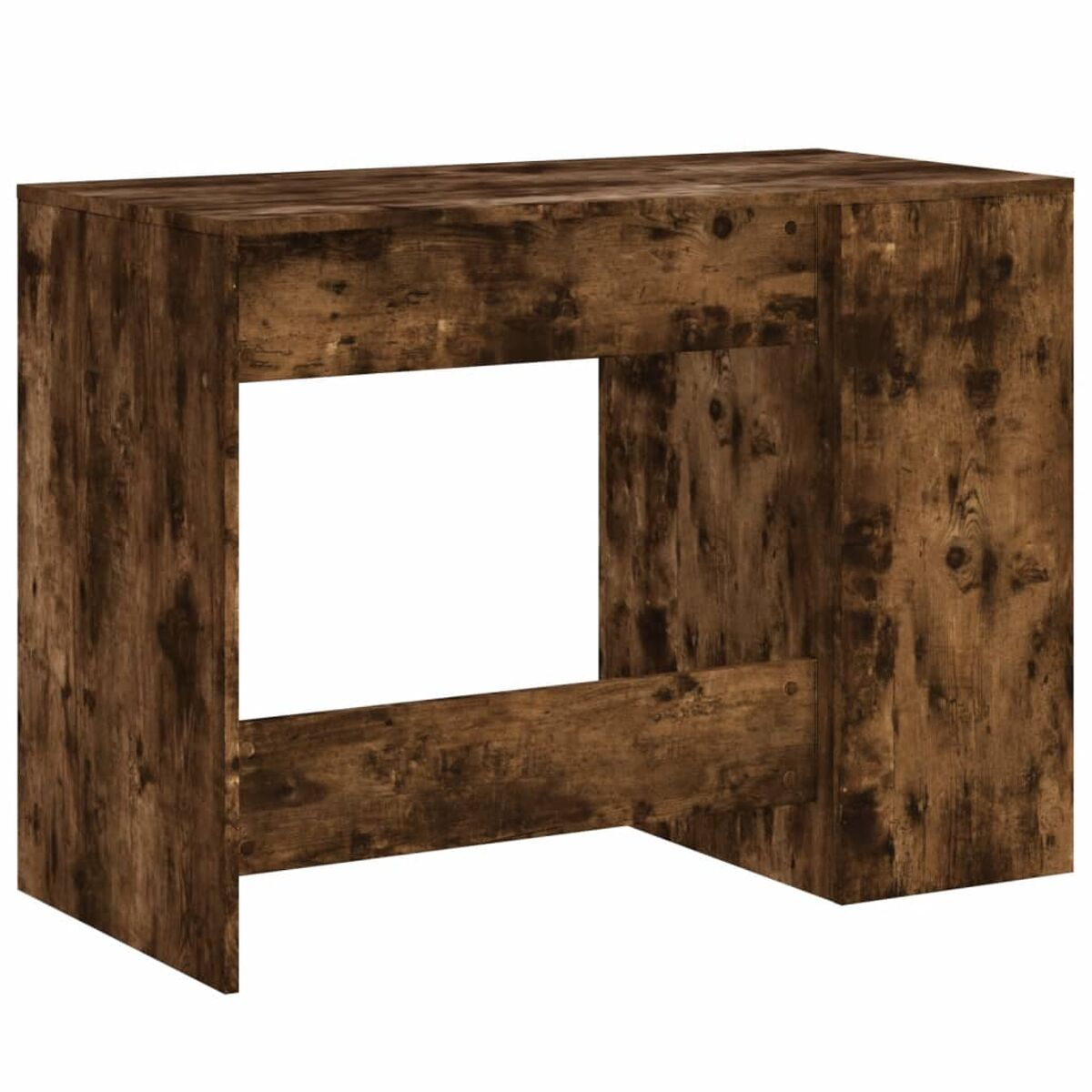 Braune Holz-Outdoor-Bar mit rechteckiger Öffnung, isoliert auf Weiß.
