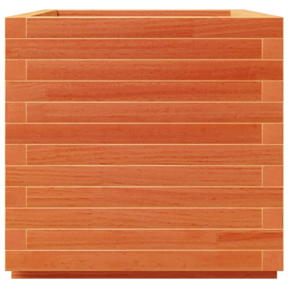 Nahaufnahme von Holzbrettern mit rotbraunem Farbton, horizontal angeordnet.