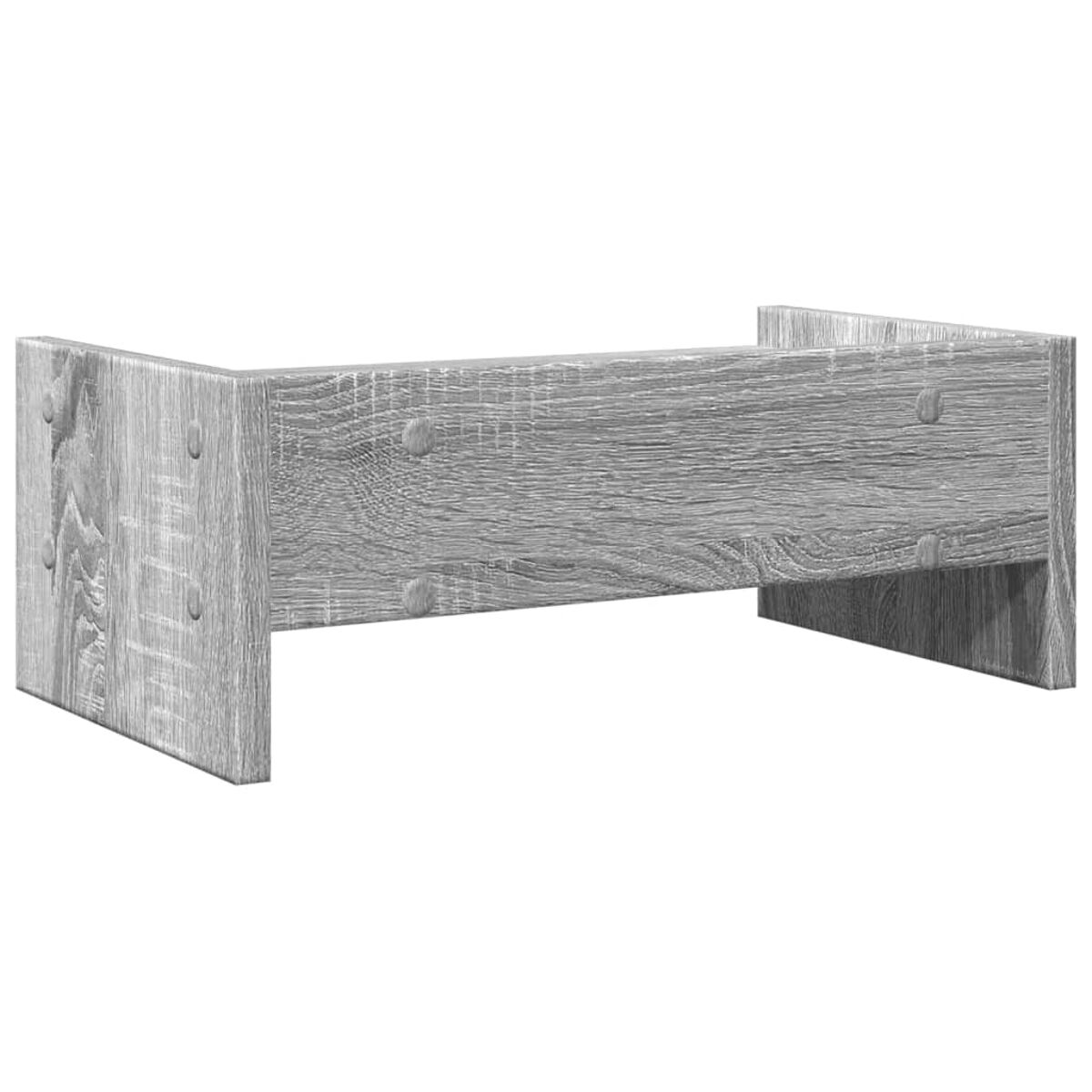Ein grauer Holzschrank, wahrscheinlich Teil eines Möbelsets. Es ist kastenförmig und rechteckig.