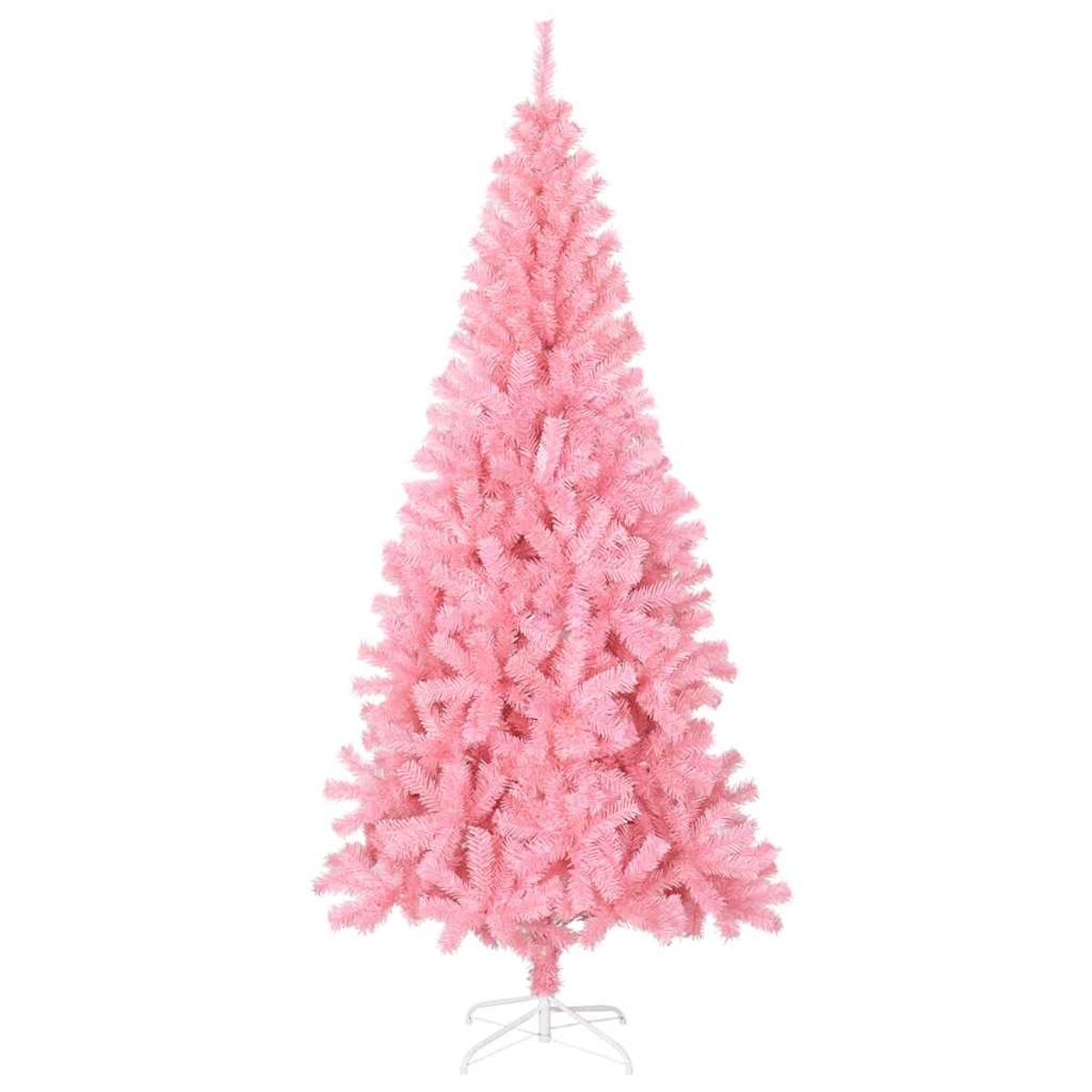 Rosa künstlicher Weihnachtsbaum auf weißem Hintergrund.