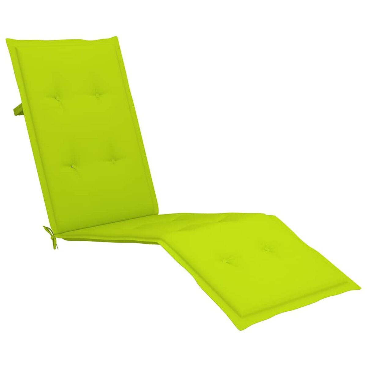 Hellgrünes Kissen für eine Chaiselongue, nach rechts abgewinkelt, weißer Hintergrund.