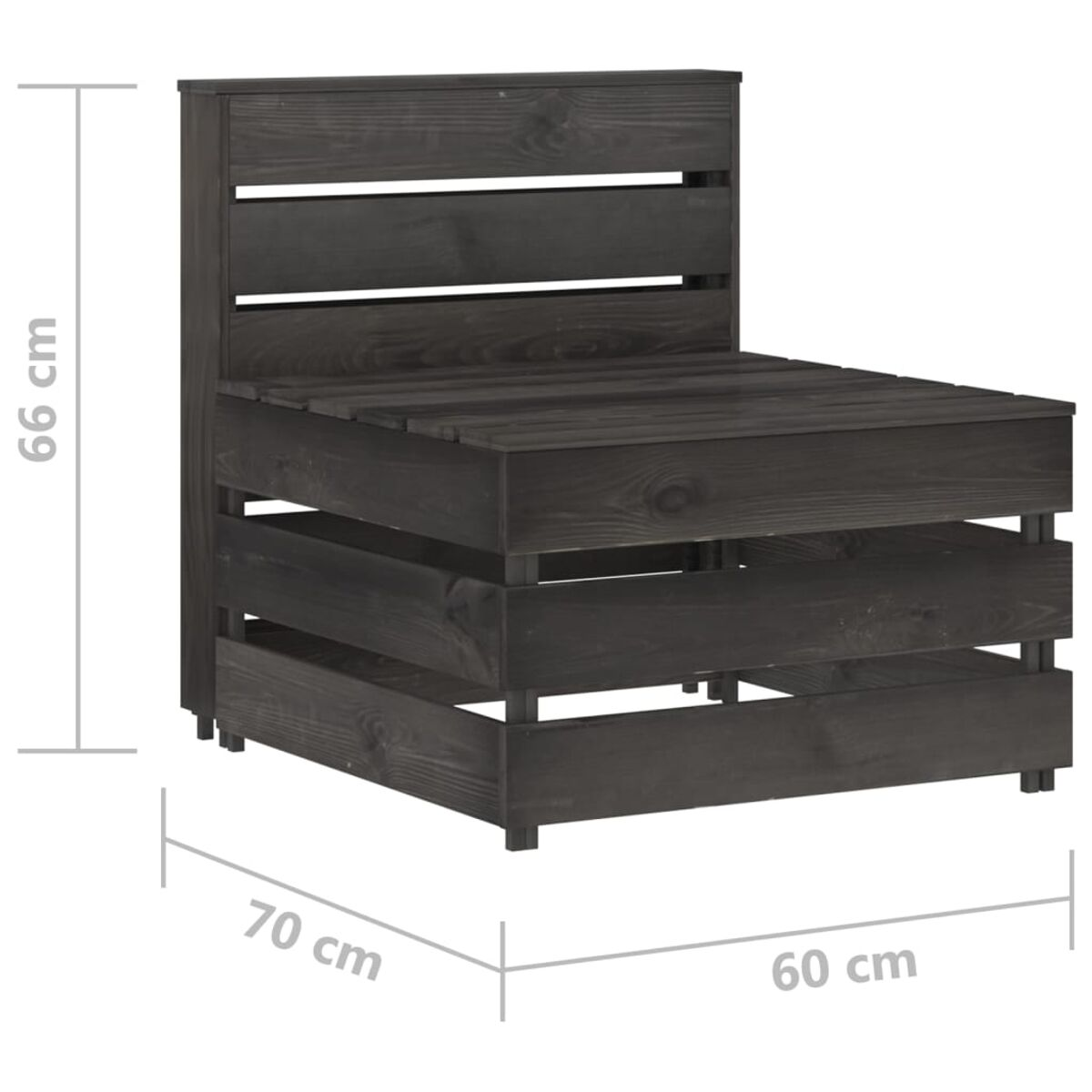 Dunkler Holz-Outdoor-Stuhl. Lamellen-Design. Weißer Hintergrund.