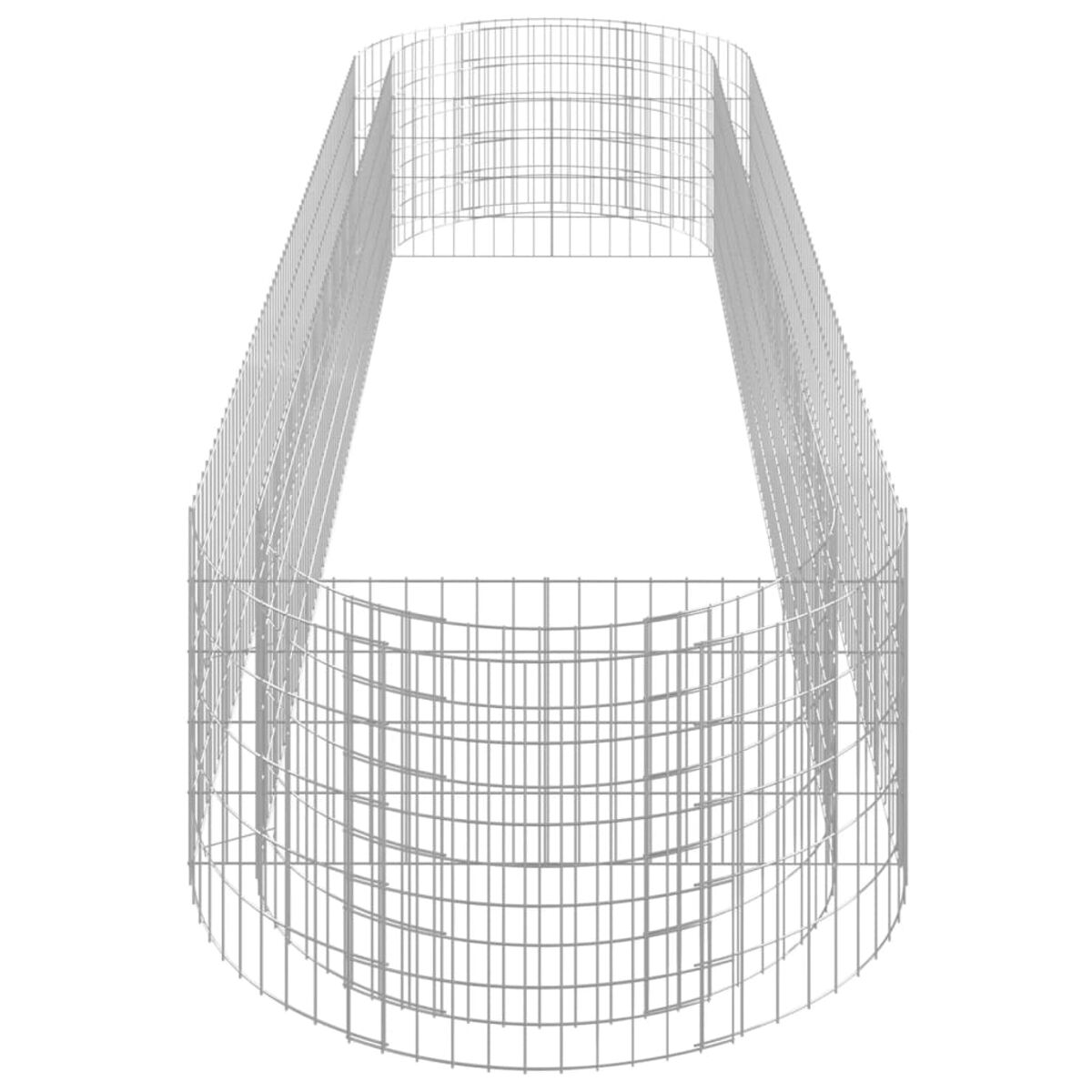 Eine Drahtgitterstruktur. Es scheint eine große, umschlossene, geometrische Form zu sein.