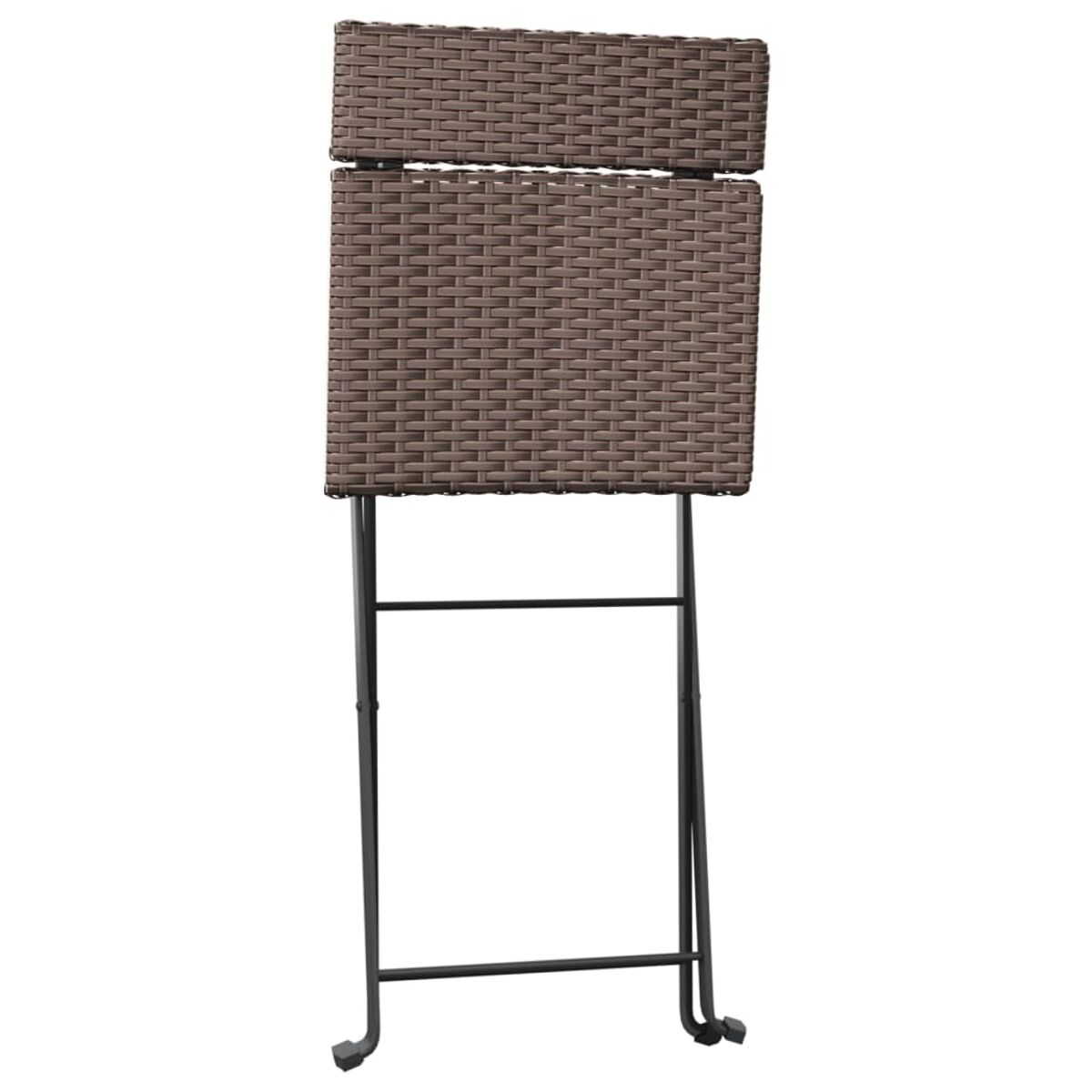 Klappbarer brauner Korbtisch. Metallrahmen, schlichtes Design, isoliert.
