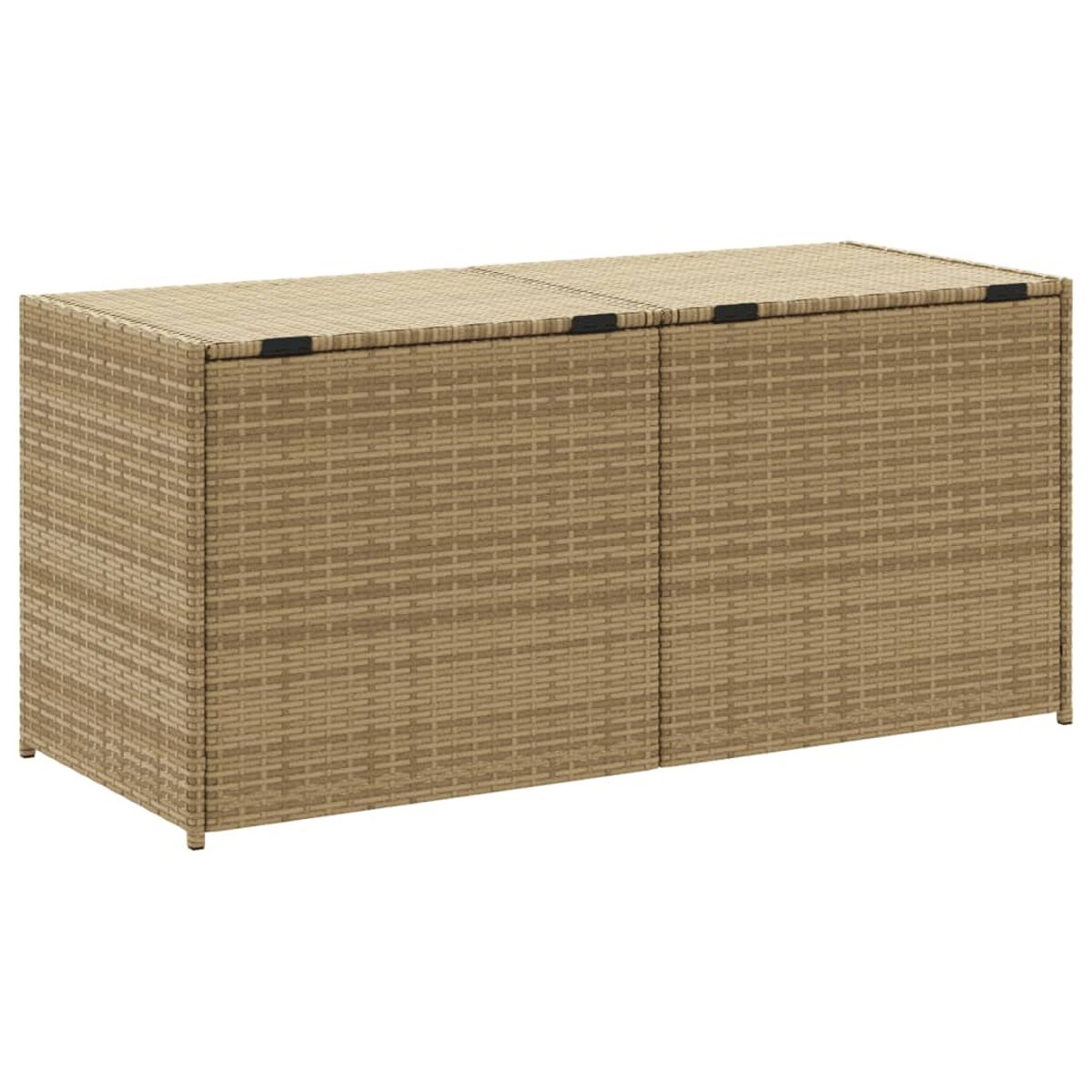 Wicker-Aufbewahrungsbox, hellbraun, mit zwei Scharniertüren, auf weißem Hintergrund.