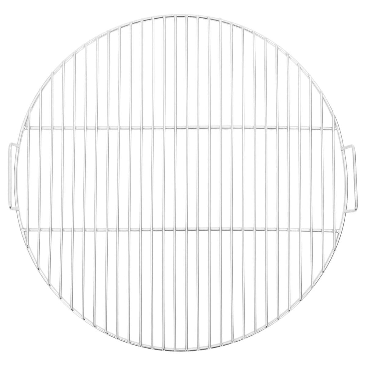 Ein kreisförmiger Chromgrill für einen Grill.