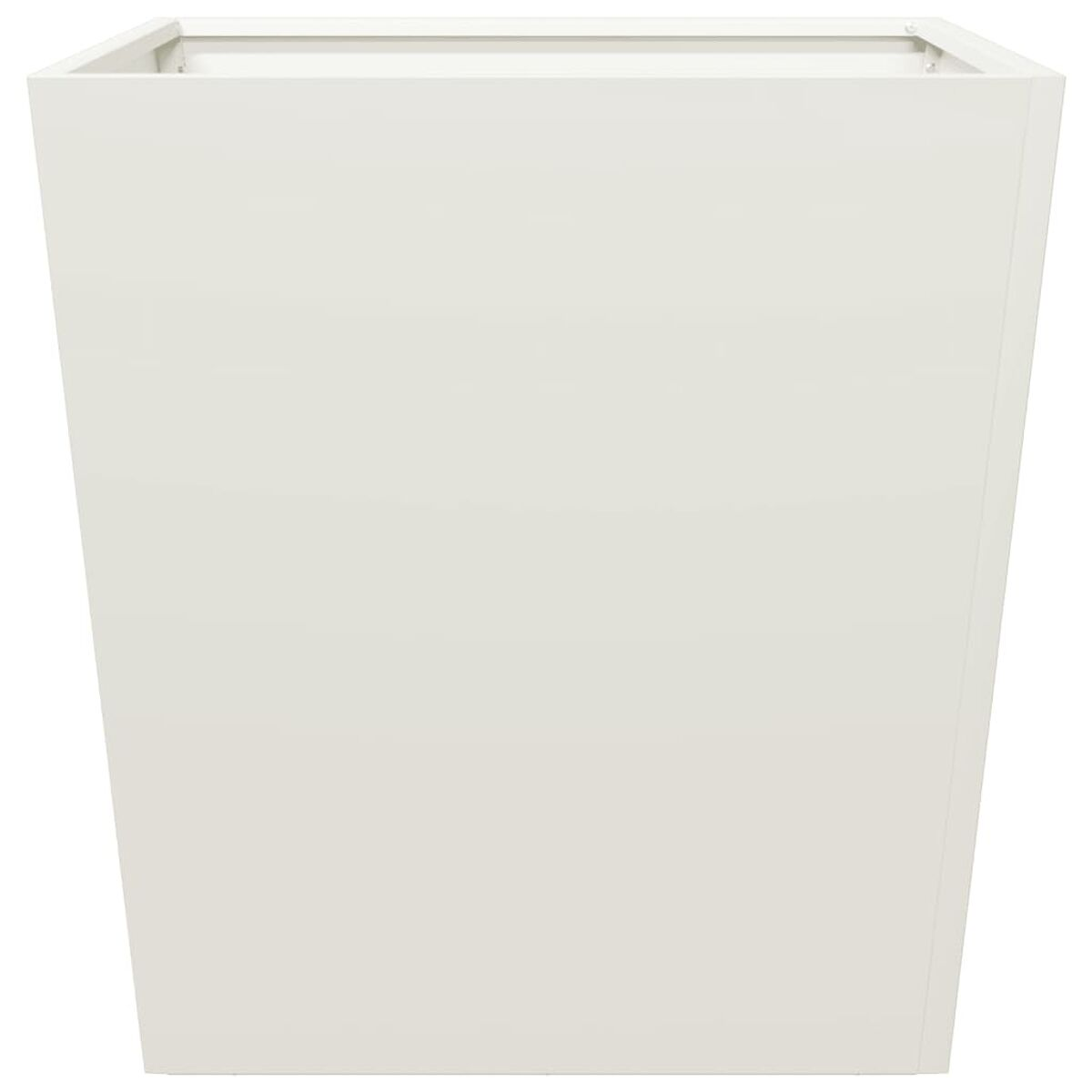 Weißer quadratischer Pflanzkübel. Konisches Design. Sauberes, modernes Aussehen.